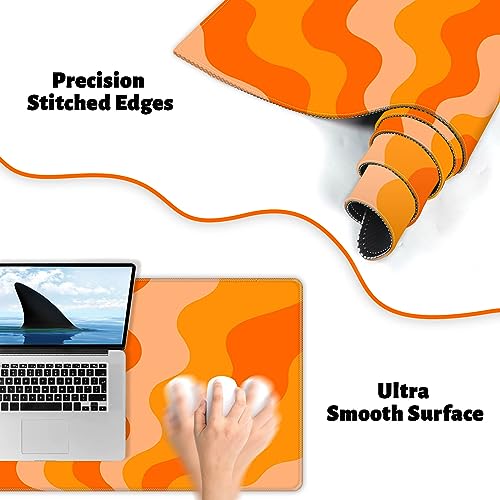 Avezano Abstract Artisan Mouse Pad, Large Gaming Mouse Pads with Non-Slip Rubber Base, Stitched Edges Desk Mat Big Mousepad for Computer Keyboard, Home & Office Gifts, 31.5x15.7inch