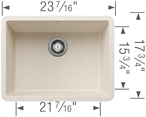 BLANCO 522258 Precis 24" Single Bowl-Anthracite Sink, 23.44" L X 17.75" W for 27" Cabinet