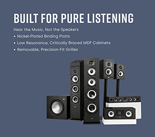 Polk Audio Monitor XT10 Subwoofer (2022) + XT15 Bookshelf Speakers - Dolby Atmos & DTS:X Compatible Home Audio Bundle