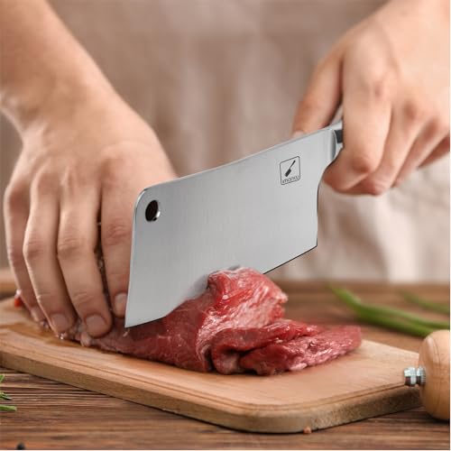 imarku Cleaver Knife 7 Inch Meat Cleaver - SUS440A Japan High Carbon Stainless Steel Butcher Knife with Ergonomic Handle, Ultra Sharp, Useful Kitchen Gadgets for Home and Restaurant