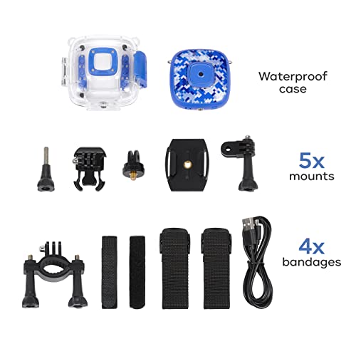 Vivitar Kids Tech - Ultimate Kids Action Camera, Waterproof Digital Action Camera for Kids with 5 MP HD Photo and Video, 2 inch Screen, Microphone, Waterproof case Blue