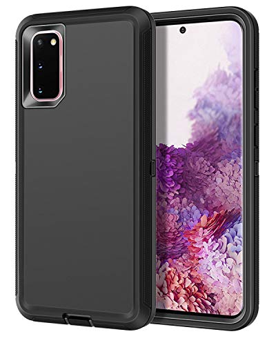 I-HONVA for Galaxy S20 Case 6.2 inch [Not fit S20 Plus] Shockproof Dust/Drop Proof 3-Layer Full Body Protection [Without Screen Protector] Rugged Heavy Duty Case for Galaxy S20,Black