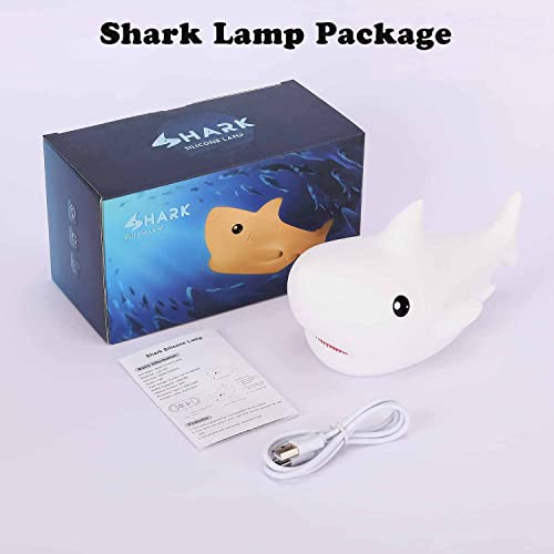 Tremdwoto Shark Night Light for Kids with 7 Colors, Rechargeable Squishy Silicone LED Nightlight Lamp as Birthday Christmas Gifts for Baby Boys Children Toddlers Tween Girls Nursery