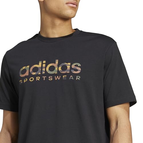 adidas Men's Camouflage Linear Graphic T-Shirt, Silver Pebble