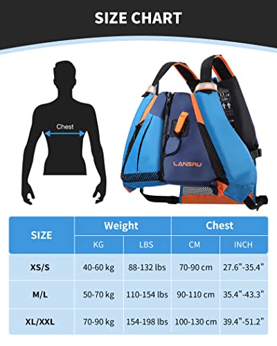 Owntop Swim Vest for Adult, Paddle Sports Swim Jackets with Adjustable Safety Strap, Premium Buoyancy Men Women Float Swim Vests for Kayaking Surfing Boating (Blue, XS/S)