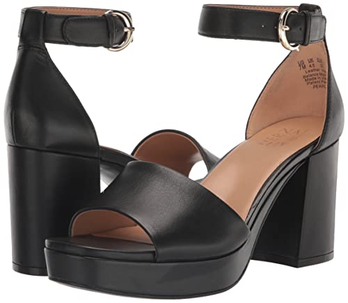 Naturalizer Women's Pearlyn Platform Sandal Black Leather 8.5 M