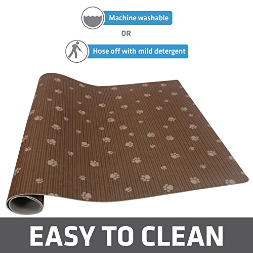 Drymate Dog Crate Mat Liner, Absorbs Urine, Waterproof, Non-Slip, Washable Puppy Pee Pad for Kennel Training - Use Under Pet Cage to Protect Floors, Thin Cut to Fit Design (USA Made) (Brown)(27"x42")