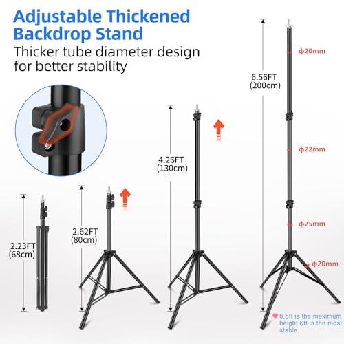 Photo Backdrop Stand, 10x6.5 ft Background Stand for Photoshoot, Hemmotop Adjustable Backdrops Stand for Parties, Photography, Photo Booth, Projector Screen