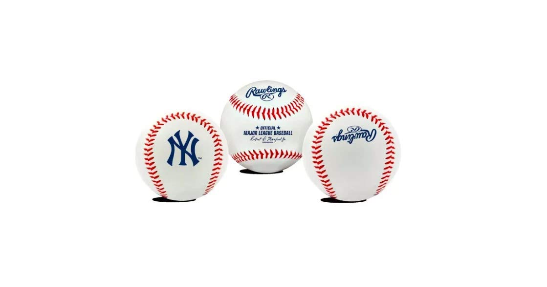 Rawlings MLB New York Yankees Team Logo Baseball, White, 1