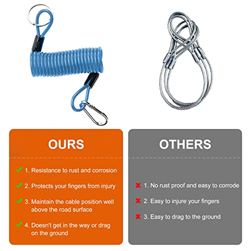 Rnigs Trailer Breakaway Switch, 6ft Breakaway Coiled Cable with Electric Brake or RV Towing Trailer（Blue）