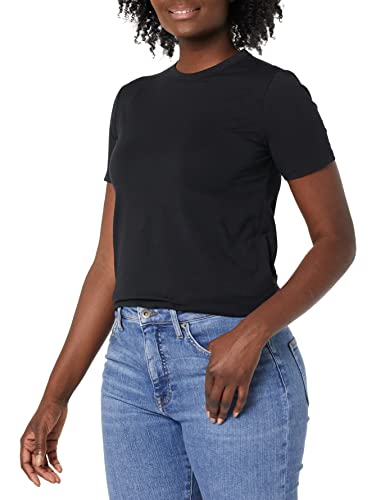 Amazon Essentials Women's Perfect Short-Sleeve T-Shirt (Available in Plus Size) (Previously Amazon Aware), Black, X-Small