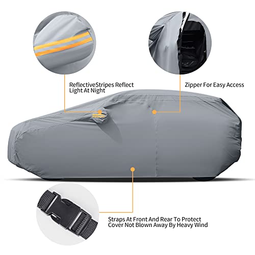 GXT All Weatherproof SUV Car Cover for Outdoor Automobiles, Heavy Duty TPE Fabric Full Protection for Rain Dirty Snow UV and Wind, Universal Fit for Compact or Full-Size SUV up to 190 inch