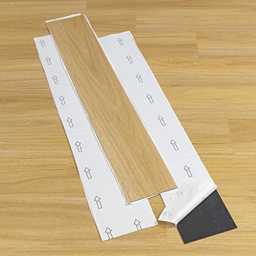 GreenFullHouse Vinyl Flooring - Laminate Flooring with 15.24cmx15.24cm,Peel and Stick Floor Tiles Self-Adhesive Flooring Planks,2.0mm 1 Piece Waterproof for Kitchen Living Room(Western Oak Sample)