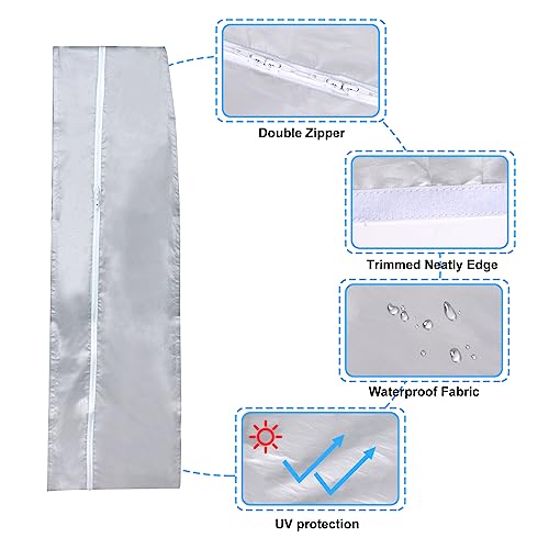 300CM (118") Portable Dryer Window Vent Kit with 2 Zipper Doors, Universal Casement Window Vent Seal Kit for Mobile Dryer and Air Conditioner, Upgraded Full Sealing Waterproof AC Window Seal Kit