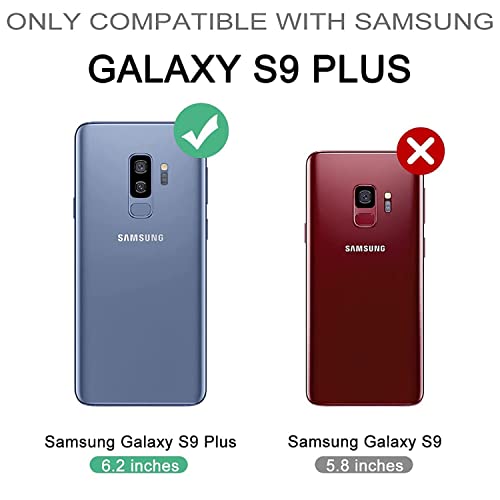 Dexnor for Samsung Galaxy S9+ Plus Case, [Built in Screen Protector and Kickstand] Heavy Duty Military Grade Protection Shockproof Protective Cover for Samsung Galaxy S9 Plus Army Green