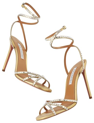 Aquazzura Last Dance Sandal 105, Platino, 8