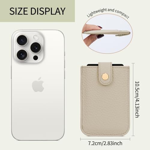 Unaone Slim Minimalist Wallet - Pull-Out Card Organizer, Soft Leather Card Case Rfid Blocking Wallet Credit Card Holder, Front Pocket Wallet for Women Men (Beige)