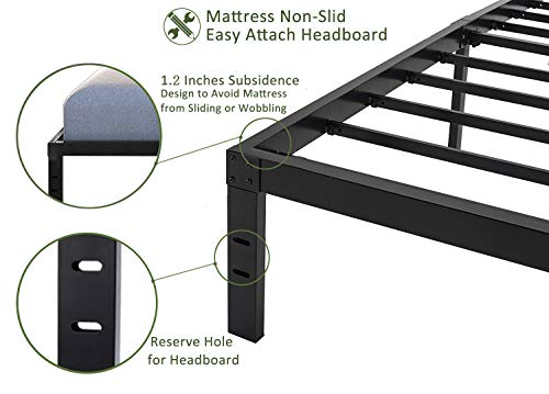 45MinST 14 Inch Platform Bed Frame/Easy Assembly Mattress Foundation / 3000lbs Heavy Duty Steel Slat/Noise Free/No Box Spring Needed, Twin
