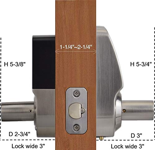 Smart Door Lock, Keyless Entry Door Lock, SCYAN X3 Handle Lock with Touchscreen Keypad Access, Auto Lock Satin Nickel