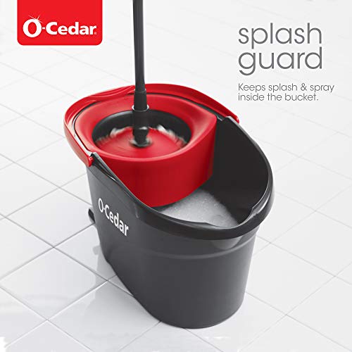 O-Cedar Easywring Microfiber Spin Mop & Bucket Floor Cleaning System with 3 Extra Refills