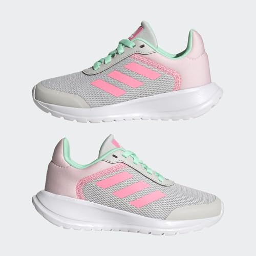 adidas Tensaur Running Shoe, Grey/Beam Pink/Bliss Lilac (Velcro), 6 US Unisex Big Kid