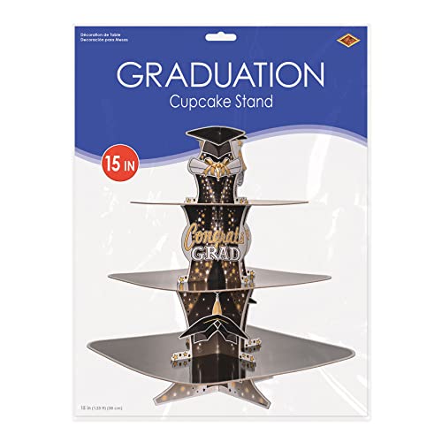 Beistle 3-Tier Congrats Grad Cupcake Stand Dessert Holder Graduation Party Decorations