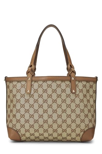 Gucci, Pre-Loved Original GG Canvas Craft Tote Small, Brown