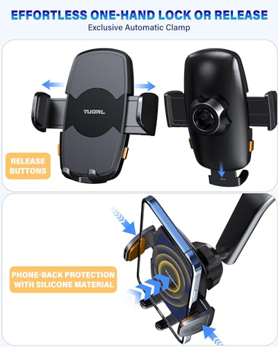 Car Phone Holder [Big Phone Friendly] Phone Holder for Car Universal for Air Vent Dashboard Windshield Phone Mount for Car 3 in 1, Hand Free Mount for iPhone 15 14 Pro Max Samsung All Cell Phones