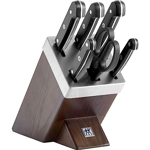 ZWILLING 36133-000-0 7-piece Self-sharpening Knife Block Set, Wooden Block, Knife and Scissors made of Special Stainless Steel/Plastic Handle, Gourmet