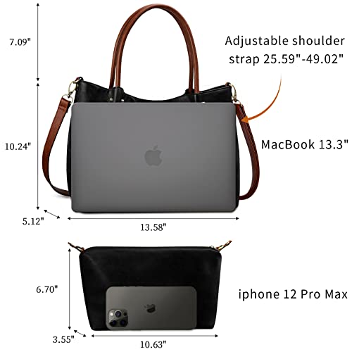 KITATU Handbags for Women Purses Vegan Leather Satchels Top-Handle Tote Shoulder Bags Designer Crossbody Bag Set 2pcs (Beige)
