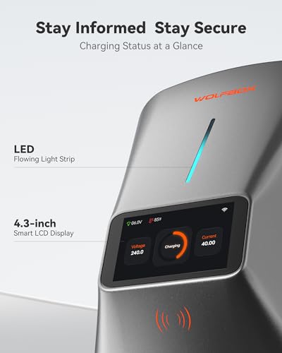 WOLFBOX Tesla Charger, NEMA 14-50 Tesla Wall Charger, 240V Tesla Wall Connector, WiFi Enabled Tesla Home Charger,Outdoor Tesla Level 2 Charger, Compatible with Tesla Model Y/3/X/S,Up to 40Amp