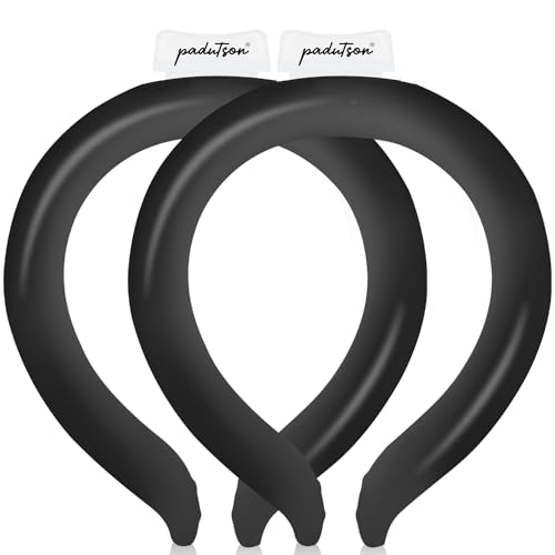 2 Pack Neck Cooling Tube, Reusable Ice Neck Ring Cooler Wraps,Wearable Body Cooling Products for Outdoor Indoor, Neck Coolers for Hot Weather (Black*2)
