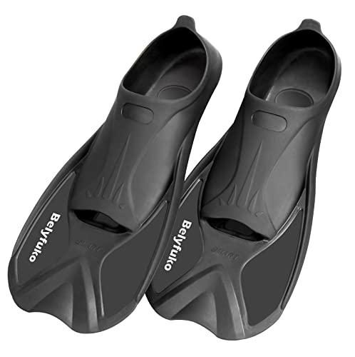 Belyfuko Swim Training Fins Comfortable Silicone Lap Swimming Floating Flippers Short Blade Build Leg Strength