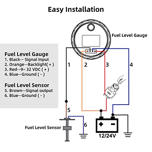 RUPSE Fuel Sender Unit Boat Fuel Tank Sending Unit Fuel Water Level Sensor Stainless Steel Fuel Sender and Fuel Gauge for Boat Car Truck RV (17"(432mm))