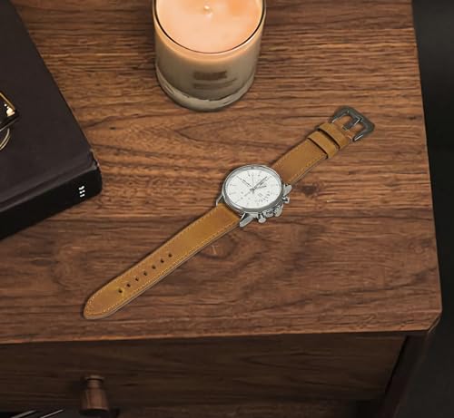 Jeereal Leather Watch Bands Quick Release Vintage Watch Straps for Men Women- 18mm 20mm 22mm (20mm, Bourbon Brown)