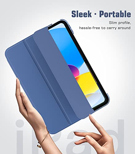 TiMOVO Case for iPad 10th Generation Case 2022,Slim Stand Cover for iPad 10th Gen 10.9 inch,Support Touch ID,Auto Wake/Sleep Smart Shell with Translucent Back, fit iPad 10 Case, Silver