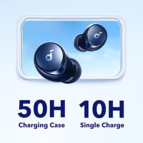 soundcore by Anker Space A40 Auto-Adjustable Active Noise Cancelling Wireless Earbuds, Reduce Noise by Up to 98%, 50H Playtime, Hi-Res Sound, Comfortable Fit, App Customization, Wireless Charge (Blue)