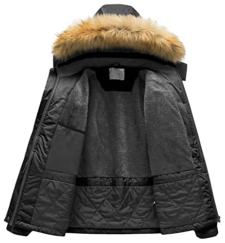Pursky Womens Snow Jacket with Fur Hood Women Women's Mountain Waterproof Ski Winter Rain Warm Fleece Coat Light Purple M