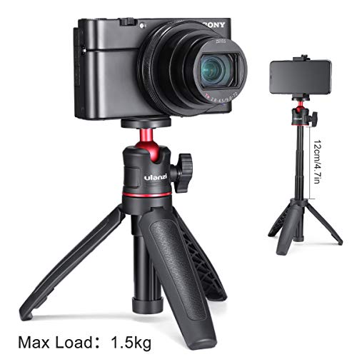 ULANZI MT-08 Extension Pole Tripod, Mini Selfie Stick Tripod Stand Handle Grip for Webcam iPhone 11 Pro Max Samsung Smartphone Canon G7X Mark III Sony ZV-1 RX100 VII A6400 A6600 Cameras Vlogging