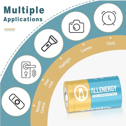 ALLENERGY CR123A 3V Lithium Battery CR17345 3 Volt 123A Batteries 6 Pack High Capacity, 10 Years Shelf Life