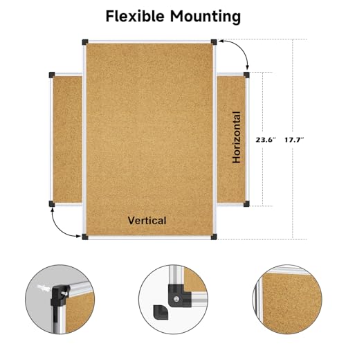 XBoard Magnetic whiteboard 36 x 24 - Combo Whiteboard Dry Erase Board Cork Board 36 x 24