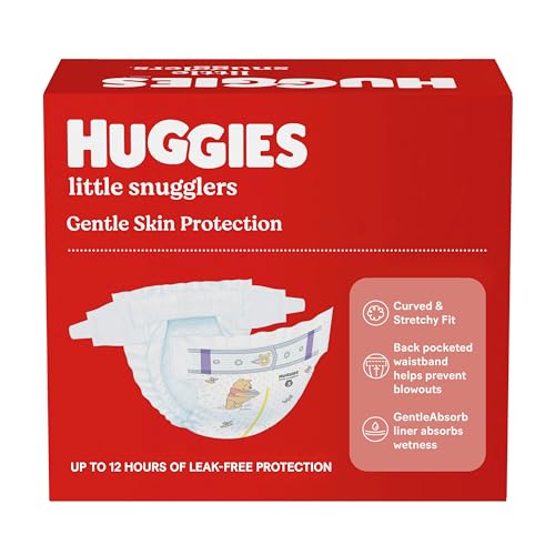 Huggies Size 1 Diapers, Little Snugglers Diapers, Size 1 (8-14 lbs), 198 Ct (6 packs of 33), Newborn