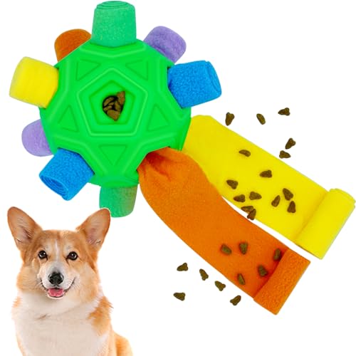 Lmhce Snuffle Ball for Dog Interactive Dog Puzzle Ball Snuffle Mat Puppy Treat Dispenser, Natural Foraging Skills Slow Feeder Training Dog Sniff Toy (Green)