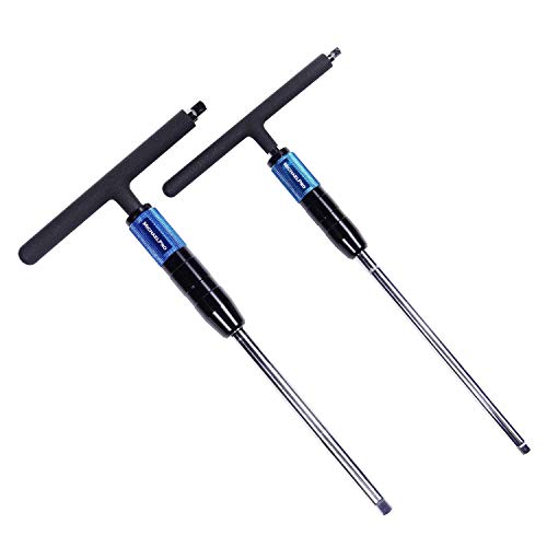 MichaelPro Adjustable T Handle Speed Wrench Set for 1/4 and 3/8 Inch Drive, Speed Handle T Wrench with 2-Way Square Drive Design, 3 Grip Positions, Patented Spinner Handle (2-Piece)