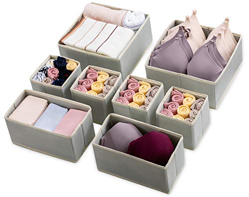 Kootek 16 Pack Drawer Organizer Clothes, Dresser Drawer Organizers for Clothing Fabric Foldable Closet Organizers and Storage Bins for Baby Clothes, Nursery, Underwear, Bras, Socks