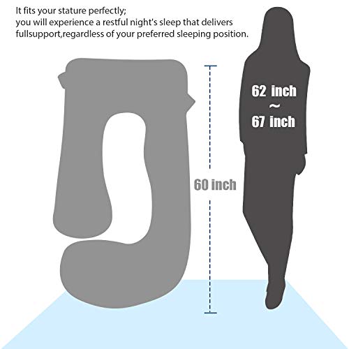 BATTOP Pregnancy Pillows for Sleeping,Full Body Maternity Pillow with Removable Cover,Support for Back,HIPS,Legs,Belly for Pregnant Women,Pregnancy Must Haves