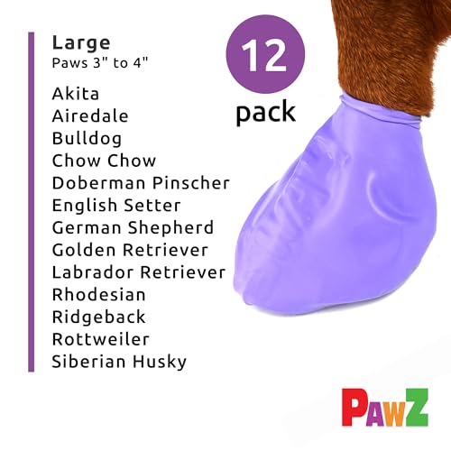 Pawz Dog Boots Pawz Protective Dog Boots To 4 Inch Large Purple - 12 Count