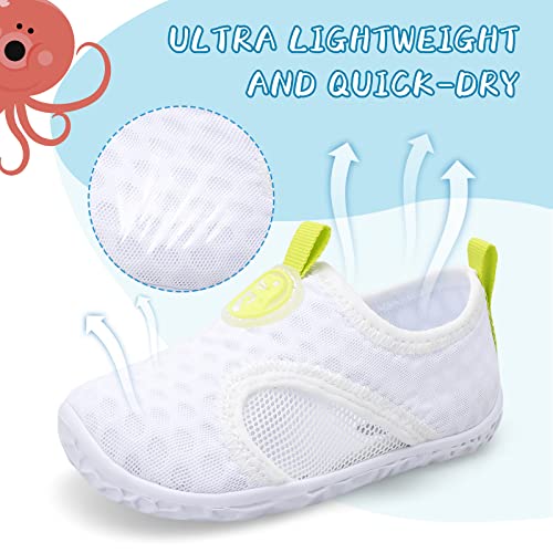 shopUAL Kids Water Shoes Toddler Boys Girls Aqua Socks Quick Dry Water Skin Barefoot Sports Swimming Pool Beach Light Pink Toddler 6