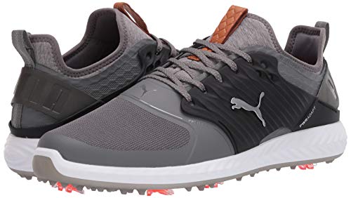 Puma Golf Men's Ignite Pwradapt Caged Golf Shoe, Quiet Shade-Bronze-Puma Black, 8.5 Wide US