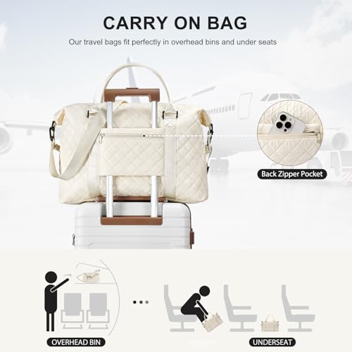 FIGESTIN Checked Luggage 24 inch, 100% PC Large Suitcase with Wheels, Hardside Suitcase TSA Approved Medium Hard Case Travel Luggage (Beige)